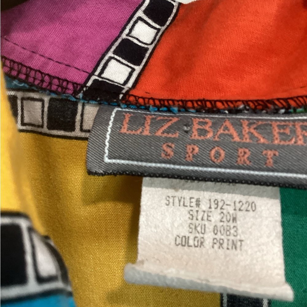 Liz Baker 80s Multicolor Checkered womens Shirt - Picture 2 of 10